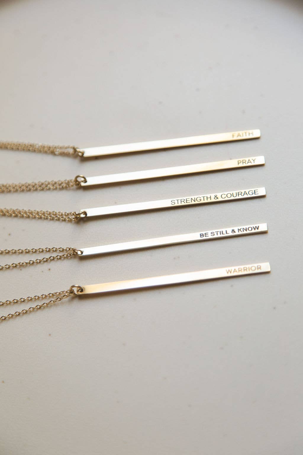 Be Still And Know Long Pendant: Yellow Gold