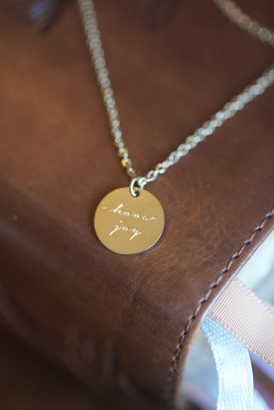 Choose Joy Pendant: 14K Shiny Script